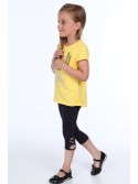 Tricou cu aplicație galben strălucitor NDZ8490 - Magazin online - Boutique